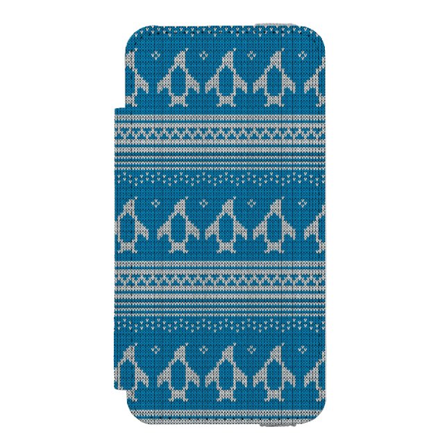 Blue Knitted Background Incipio iPhone Wallet Case (Folio Front)
