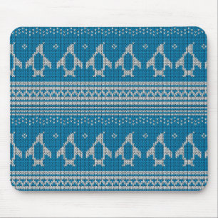 Blue Knitted Background Mouse Pad