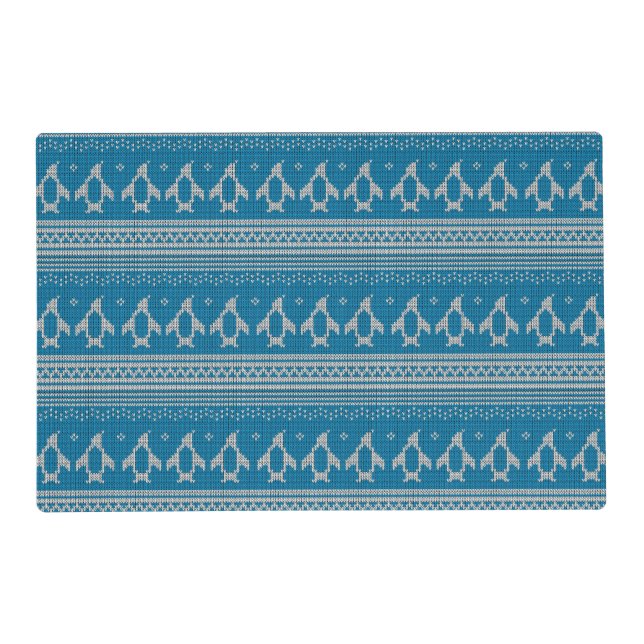 Blue Knitted Background Placemat (Front)