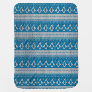 Blue Knitted Background Receiving Blanket