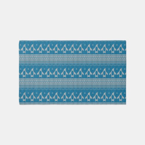 Blue Knitted Background Rug