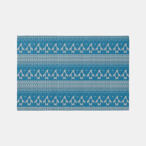 Blue Knitted Background Rug