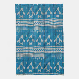 Blue Knitted Background Towel