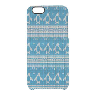 Blue Knitted Background Clear iPhone 6/6S Case