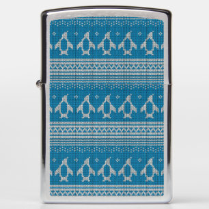 Blue Knitted Background Zippo Lighter