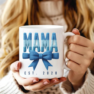 Blue Knitted MAMA Mug - Mother’s Day Gift for Her