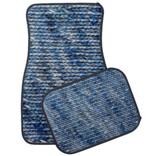 Blue knitting wool texture car floor mat
