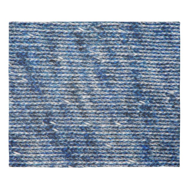 Blue knitting wool texture duvet cover (Front)
