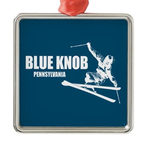 Blue Knob Pennsylvania Skier Metal Ornament