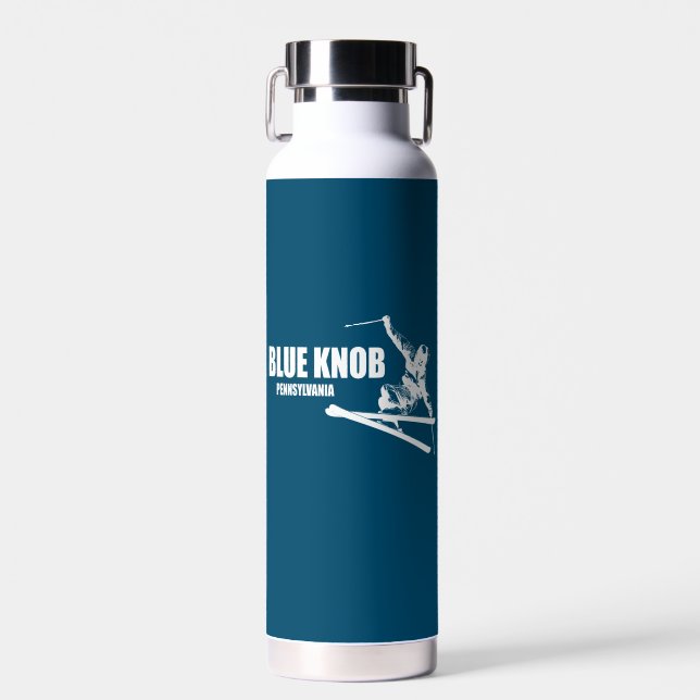 Blue Knob Pennsylvania Skier Water Bottle (Front)