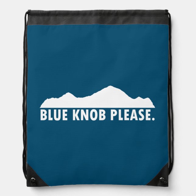 Blue Knob Please Drawstring Bag (Front)