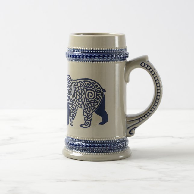Blue Knotwork Bear Stein (Right)