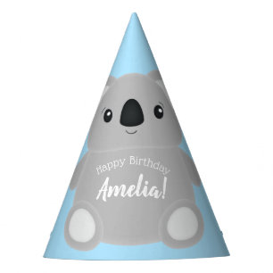Blue Koala Bear Birthday Party Hat