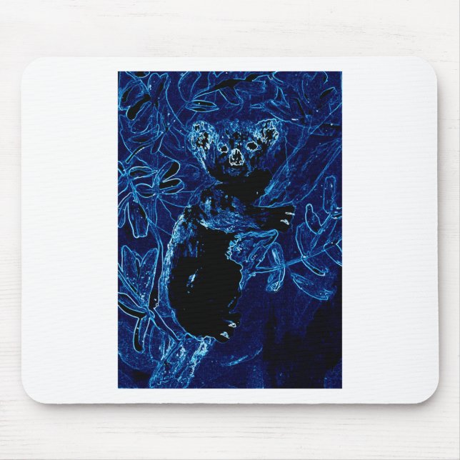 Blue Koala Bear Tree Mouse Pad (Front)