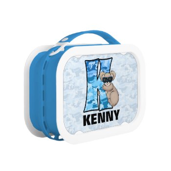 Blue Koala Monogrammed "k" Camouflage Lunch Box by PersonalExpressions at Zazzle