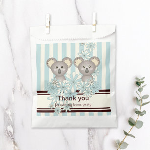 Blue Koala Twin Baby Shower / Kids Birthday Party Favor Bag