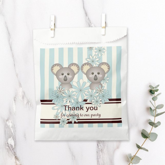 Blue Koala Twin Baby Shower / Kids Birthday Party Favor Bag (Creator Uploaded)