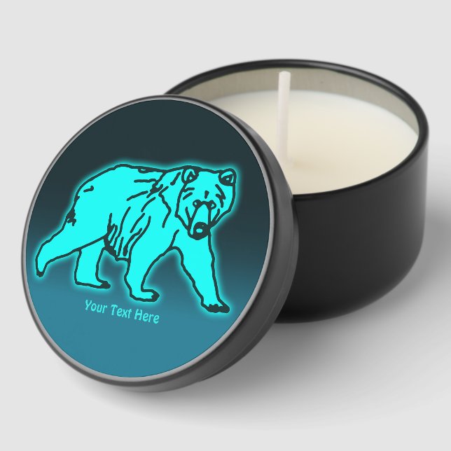 Blue Kodiak Bear - Alaska Mini Candle Favors (Corner)