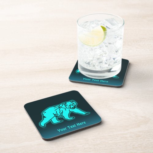 Blue Kodiak Bear Beverage Coaster