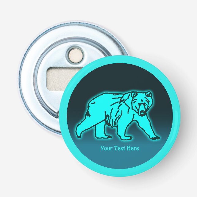 Blue Kodiak Bear Bottle Opener (Front)