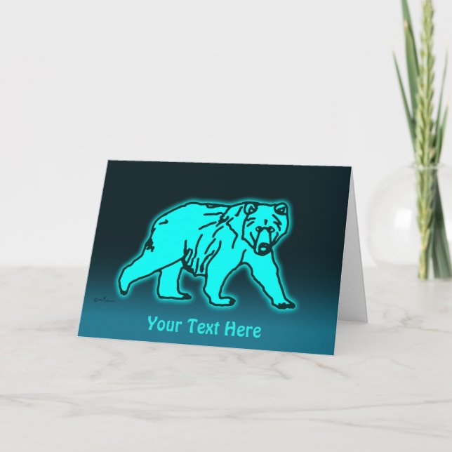 Blue Kodiak Bear Card (Front)