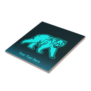 Blue Kodiak Bear Ceramic Tile