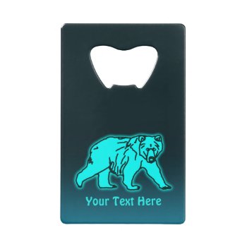 Blue Kodiak Bear Credit Card Bottle Opener by Bluestar48 at Zazzle