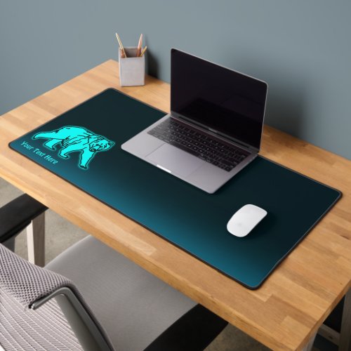 Blue Kodiak Bear Desk Mat