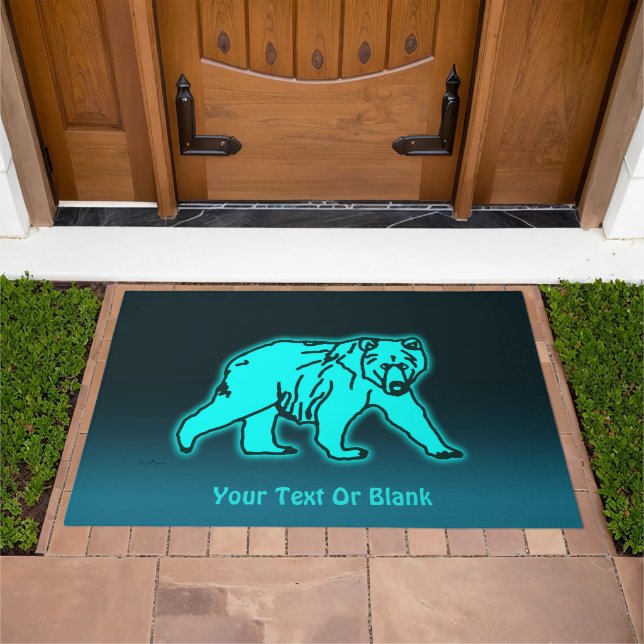 Blue Kodiak Bear Doormat (Outdoor)