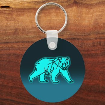Blue Kodiak Bear Keychain by Bluestar48 at Zazzle