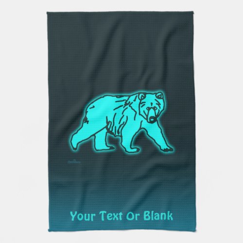 Blue Kodiak Bear Kitchen Towel