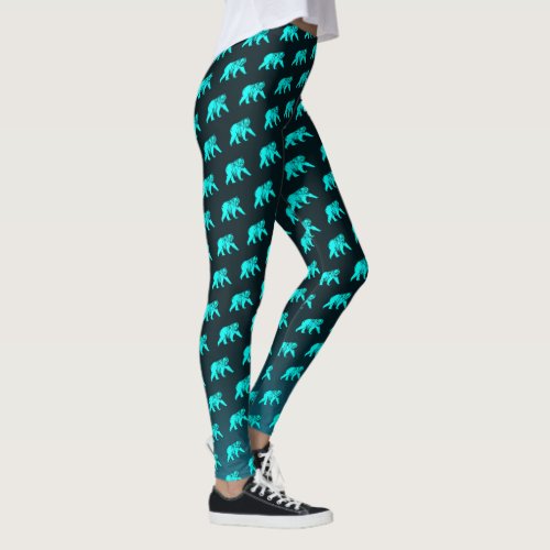 Blue Kodiak Bear Leggings