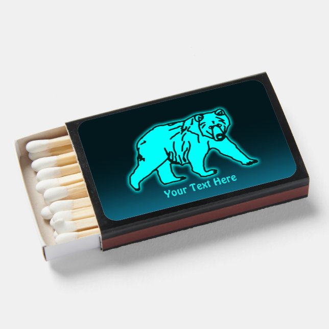 Blue Kodiak Bear Matchboxes (Front Open)