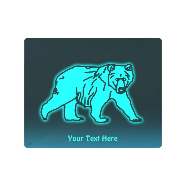 Blue Kodiak Bear Metal Print (Front)