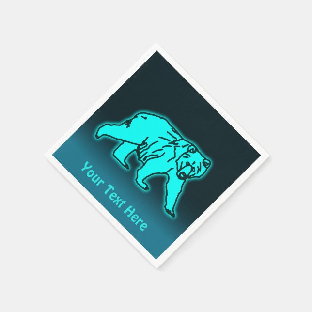 Blue Kodiak Bear Napkins (Corner)