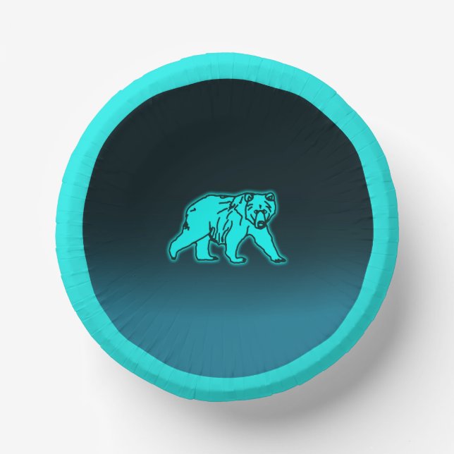 Blue Kodiak Bear Paper Bowls (Front)