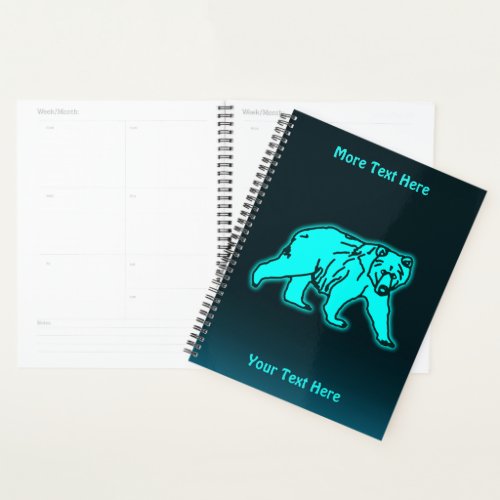 Blue Kodiak Bear Planner