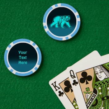 Blue Kodiak Bear Poker Chips by Bluestar48 at Zazzle
