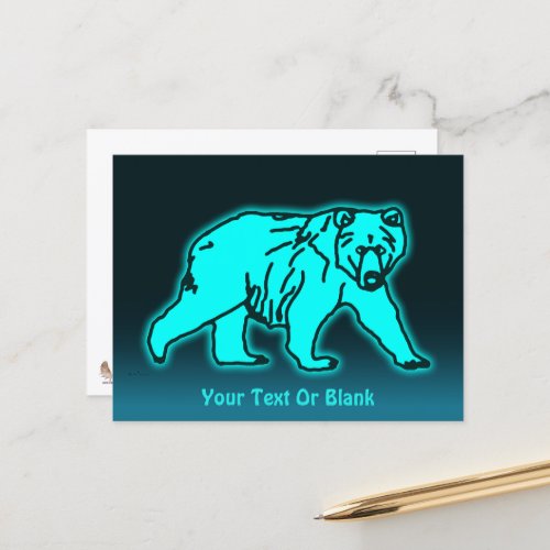 Blue Kodiak Bear Postcard