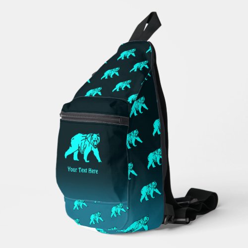 Blue Kodiak Bear Sling Bag