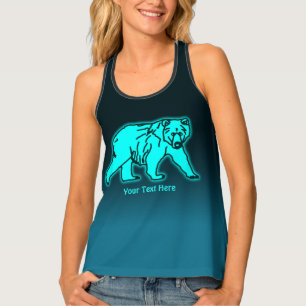 Blue Kodiak Bear Tank Top