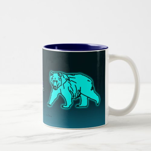 Blue Kodiak Bear Two_Tone Coffee Mug