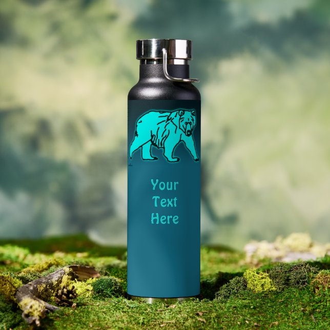 Blue Kodiak Bear Water Bottle (Outdoor (Rotated))
