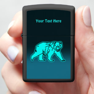Blue Kodiak Bear Zippo Lighter