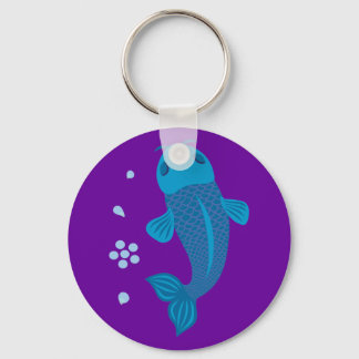 Blue Koi Fish Keychain