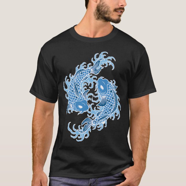 Blue Koi Fish  T-Shirt (Front)