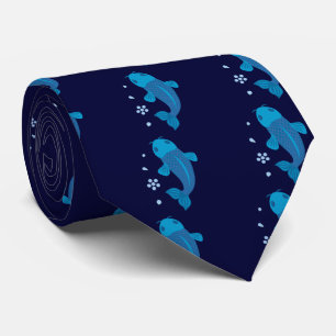 Blue Koi Fish Tie