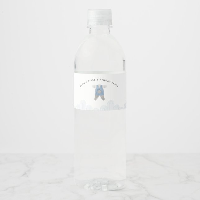 BLUE Korean Doljanchi water bottle label (Front)