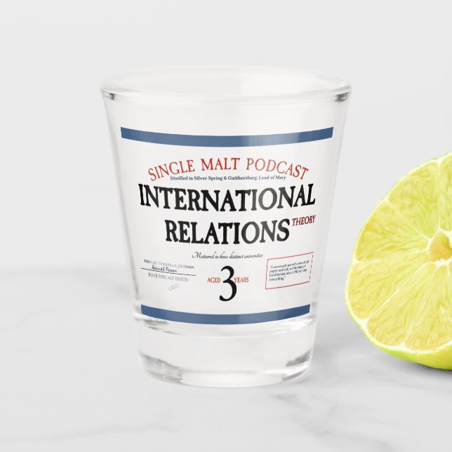 "Blue Label" Whiskey & IR Theory Shot Glass (Front)