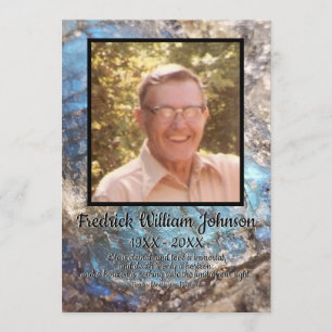 Blue Labradorite Stone with Quote and Square Photo Program